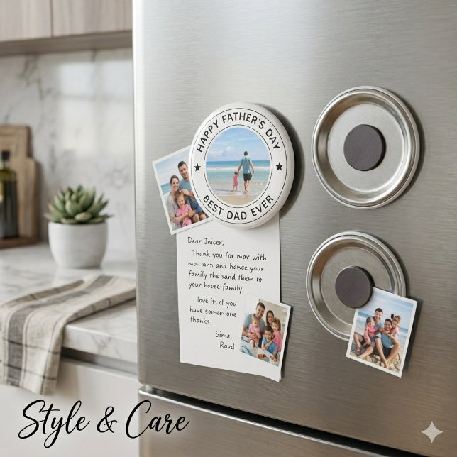 Classic Style Fathers Day White Stylish Magnet (Classic Style Fathers Day White Stylish Magnet)