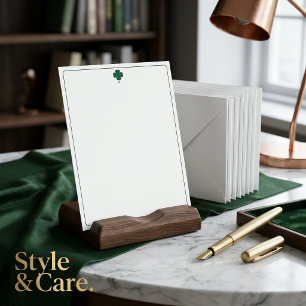 Classic Style Note Card with Four Leaf Clover Mark