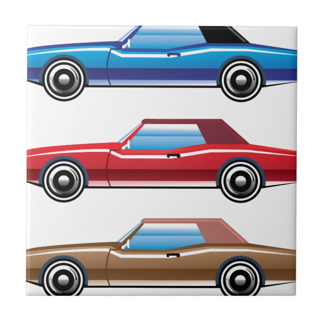 Classic style old vehicle vector clip-art tile (Front)