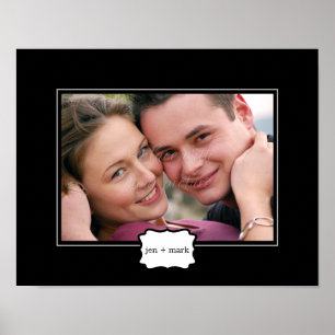 Classic Style Personalised Photo Mat - Black - Poster