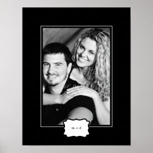 Classic Style Personalised Photo Mat - Black - Poster