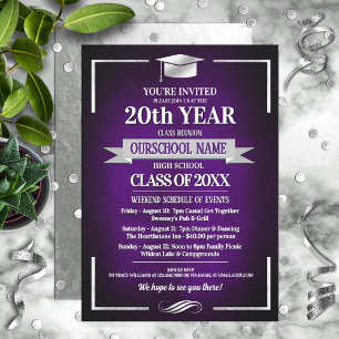 Classic Style School Colors Class Reunion Invitation