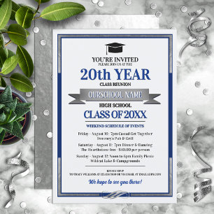 Classic Style School Colors Class Reunion Invitation