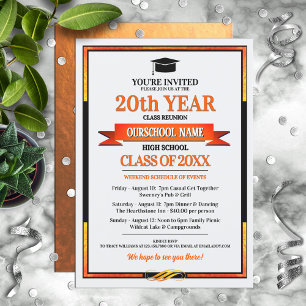 Classic Style School Colours Class Reunion Invitat Invitation