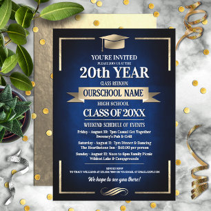 Classic Style School Colours Class Reunion Invitation