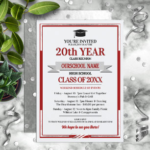 Classic Style School Colours Class Reunion Invitation
