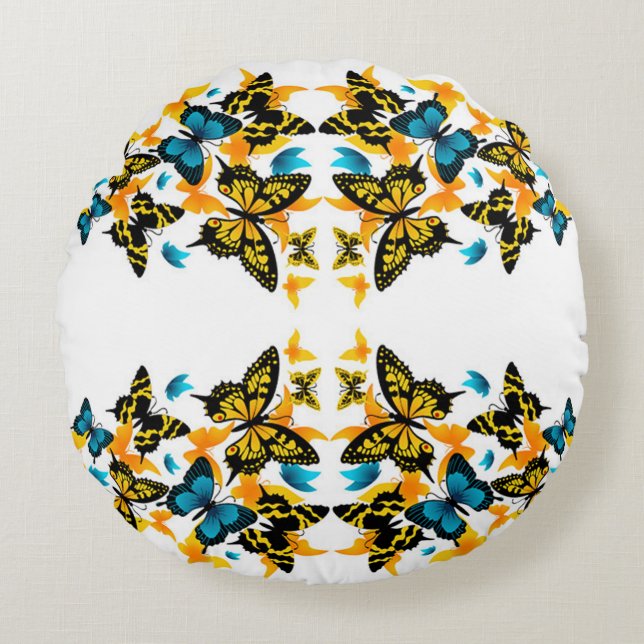 Classic Styles Butterflies Round Cushion (Front)