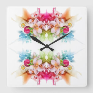 Classic Styles Florals Square Wall Clock