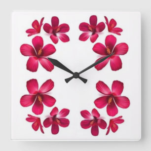 Classic Styles Florals Square Wall Clock