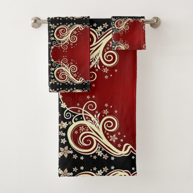 Classic Styles Scrollwork  Bath Towel Set (Insitu)
