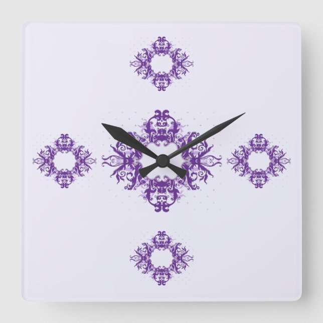 Classic Styles Scrollwork  Square Wall Clock (Front)