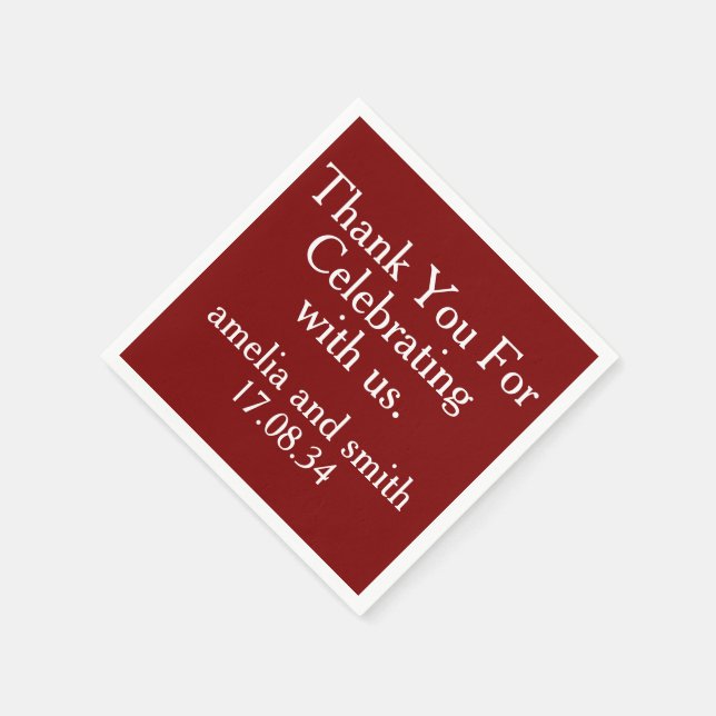 CLASSIC STYLISH ELEGANT CUSTOMIZED NAME WEDDING NAPKIN (Corner)
