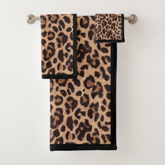 Classic Stylish Leopard Print Bath Towel Set