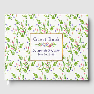 Classic Summer Flowers Wedding Guest Book