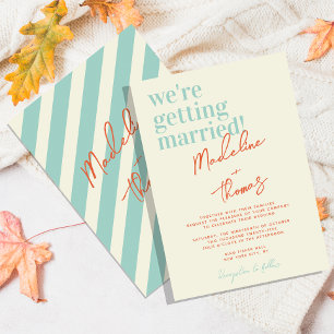 Classic Summer Pastel Whimsical Script Wedding Invitation