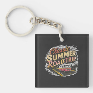 Classic Summer Road Trip Key Ring