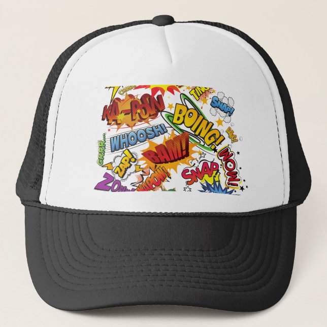 Classic Super Hero Comic Book Lovers Trucker Hat (Front)