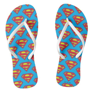 Classic Supergirl Logo with Blue Outline Jandals