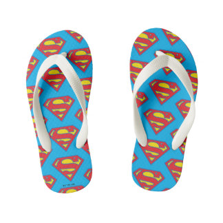 Classic Supergirl Logo with Blue Outline Kid's Jandals