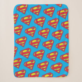 Classic Supergirl Logo with Blue Outline Sherpa Blanket