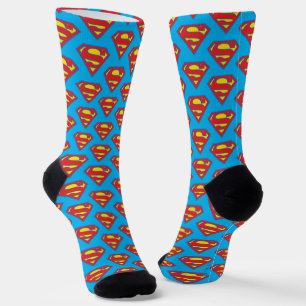 Classic Supergirl Logo with Blue Outline Socks