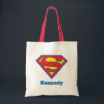 Classic Supergirl Logo with Blue Outline Tote Bag<br><div class="desc">Supergirl | Check out this classic Supergirl S-Shield in red and yellow,  outlined in blue!</div>