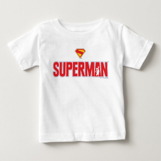 Classic Superman Bold Logo Baby T-Shirt (Front)