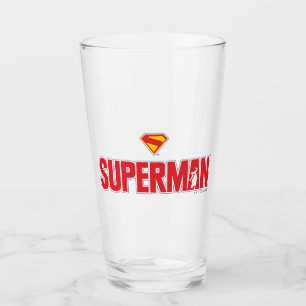 Classic Superman Bold Logo Glass