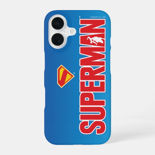Classic Superman Bold Logo iPhone 16 Case (Back)