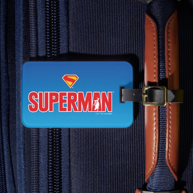 Classic Superman Bold Logo Luggage Tag (Front Insitu 4)