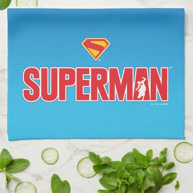 Classic Superman Bold Logo Tea Towel (Folded)