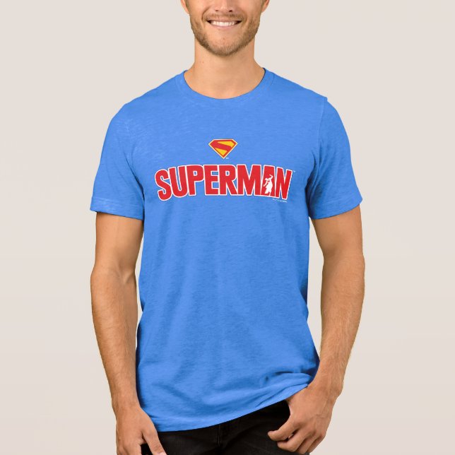 Classic Superman Bold Logo Tri-Blend Shirt (Front)