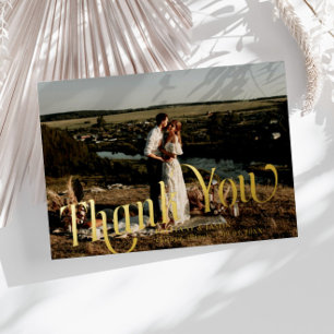 Classic Swirly Thank You Wedding Photo Card