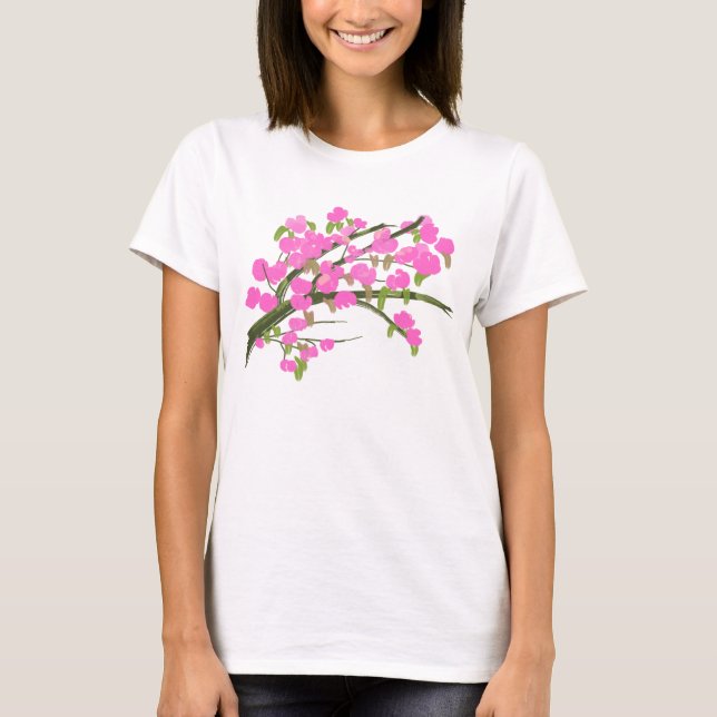 Classic T-Shirt with flower Design (Front)
