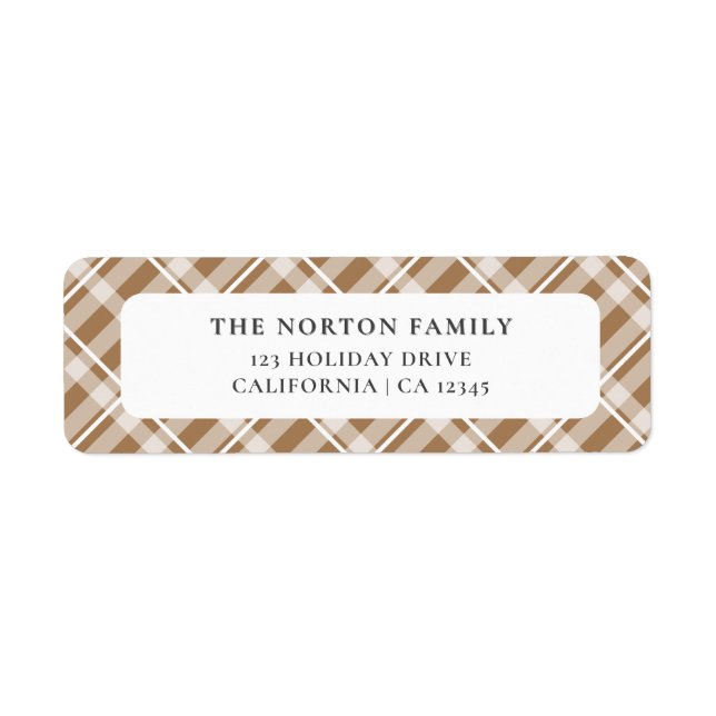 Classic Tan Brown Tartan Plaid Farmhouse Family  (Front)