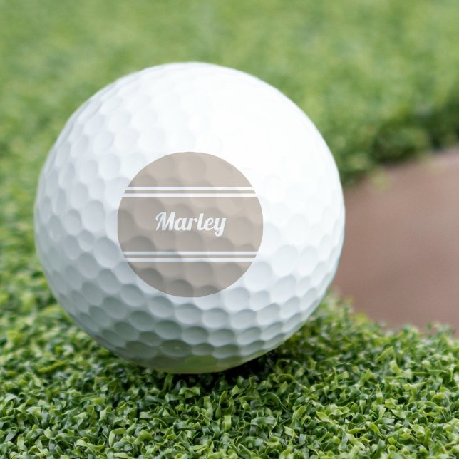Classic Tan Monogram Name Golfer  Golf Balls (Custom Golfer Sports Classic Monogram Tan Brown Golf Balls)
