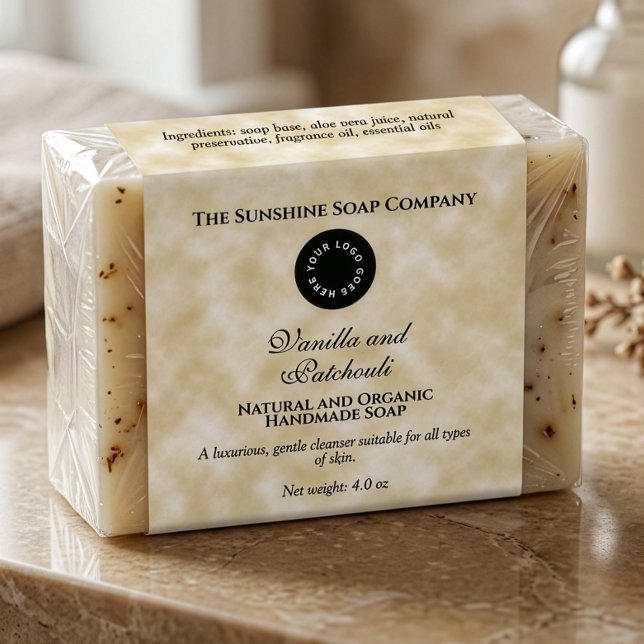 Classic Tan Parchment Soap Packaging Label w Logo (Creator Uploaded)