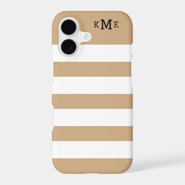 Classic Tan White Striped Monogram (Back)