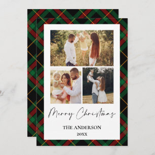 Classic Tartan Christmas Card   Photo Collage
