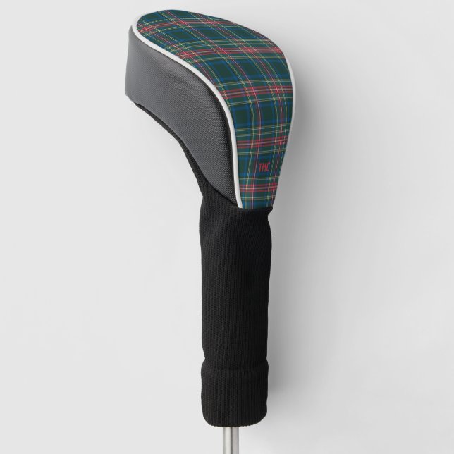 Classic Tartan Plaid Initials Preppy Chic Timeless Golf Head Cover (Angled)