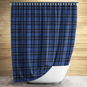 Classic Tartan Plaid Pattern Blue And Black Shower Curtain