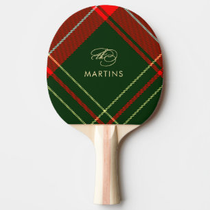 Classic Tartan Plaid Personalised Christmas Ping Pong Paddle