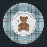 Classic Tartan Plaid Teddy Bear, Baby Boy Shower  Paper Plate<br><div class="desc">Classic Tartan Plaid Teddy Bear,  Baby Boy Shower Customizable PLATES. Celebrate with this Classic,  vintage teddy bear themed Baby Shower! Complete your party with invitations,  decorations,  buntings,  signs,  favor bags,  favors,  favor stickers,  balloons,  tableware</div>