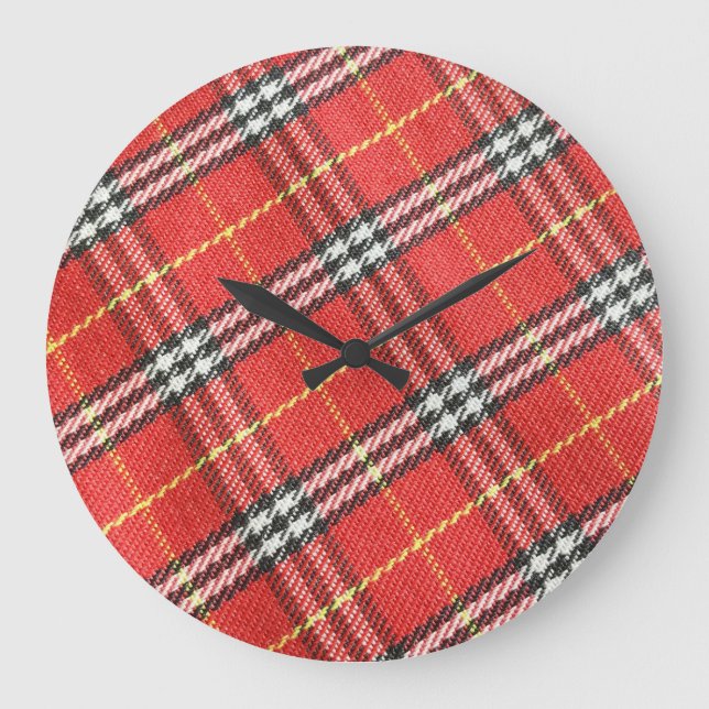 Classic Tartan Texture Background Large Clock (Front)