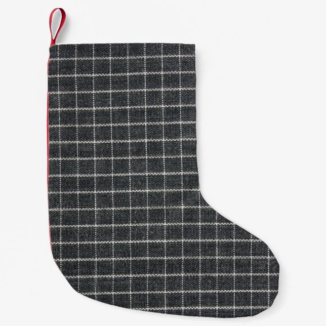 Classic Tartan Texture Design Small Christmas Stocking (Front)