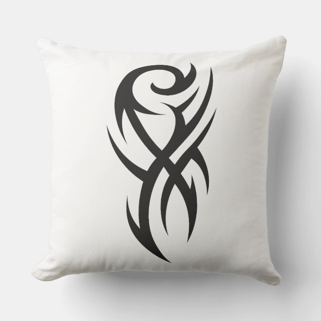 Classic Tattoo Inspired Line Art Design Cushion (Front)