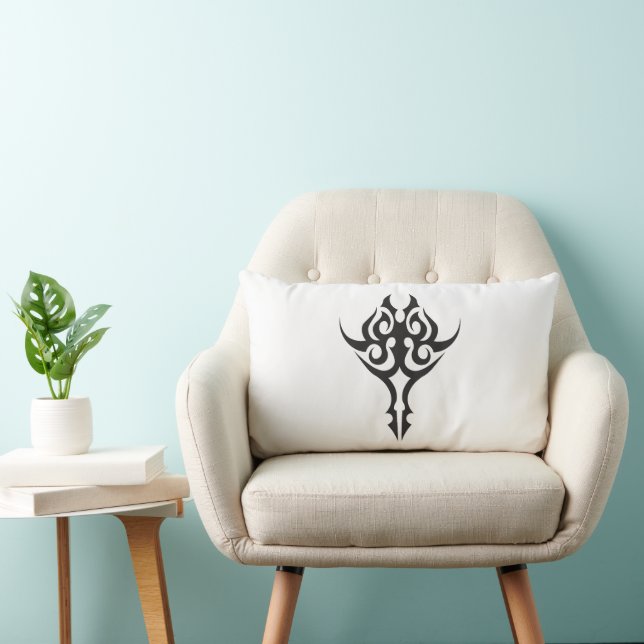 Classic Tattoo Inspired Line Art Design Lumbar Cushion (Chair)