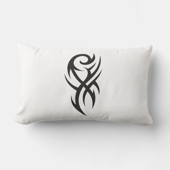 Classic Tattoo Inspired Line Art Design Lumbar Cushion (Front)