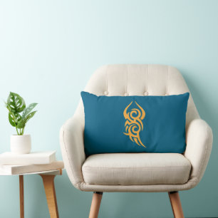 Classic Tattoo Inspired Line Art Design Lumbar Cushion