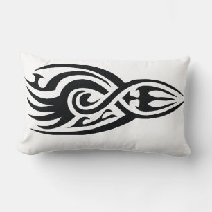 Classic Tattoo Inspired Line Art Design Lumbar Cushion